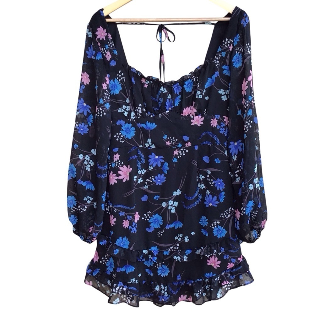 B Darlin Emma Printed Ruffle Dress NEW - Picture 3 of 11